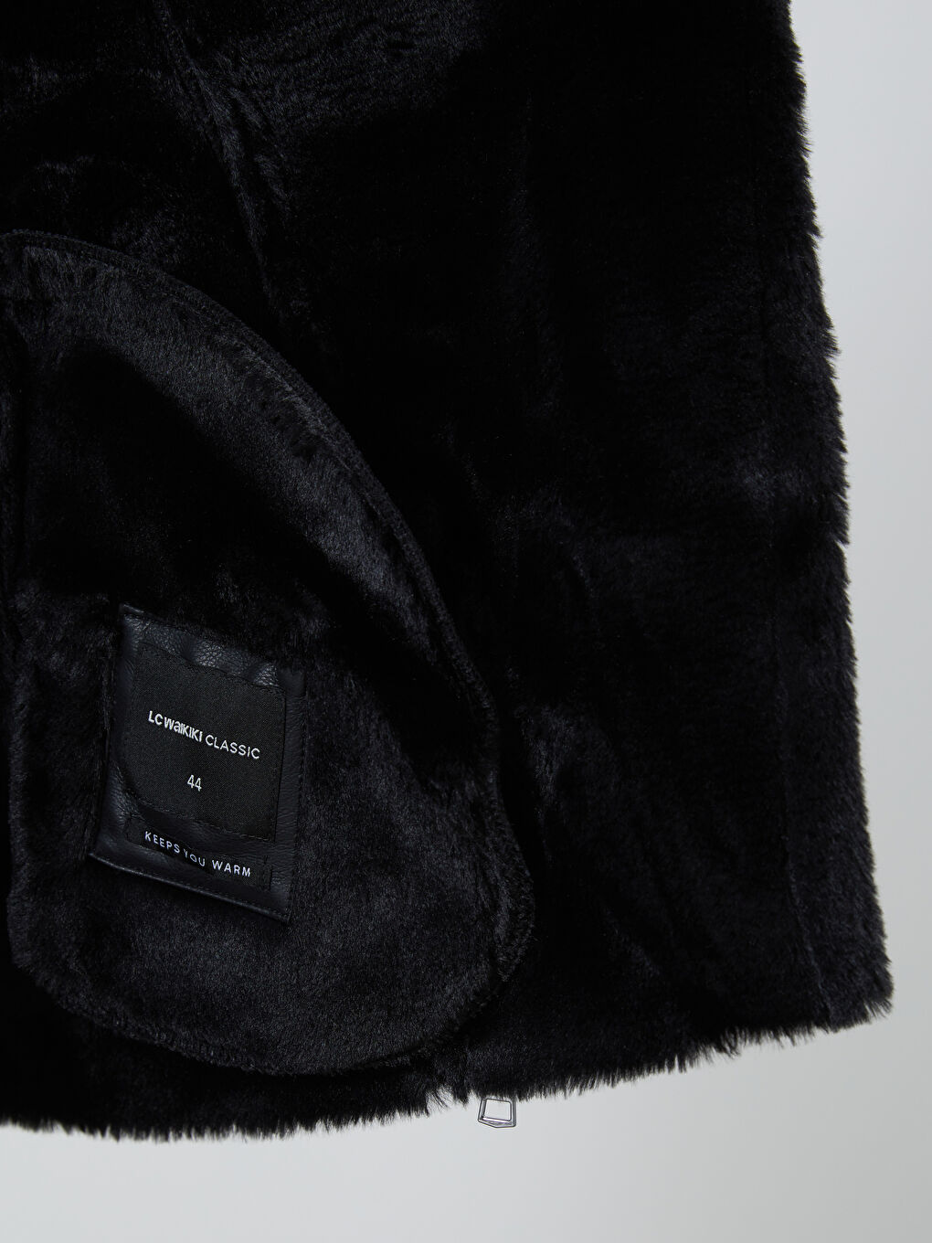 Siyah Kadın Biker Yaka Düz Deri Görünümlü Mont-14