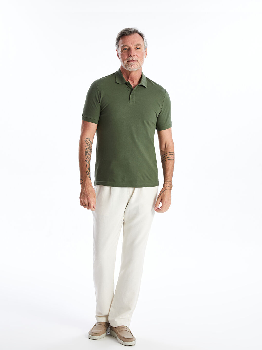 Polo Neck Short Sleeve Pique Men's T-Shirt-2