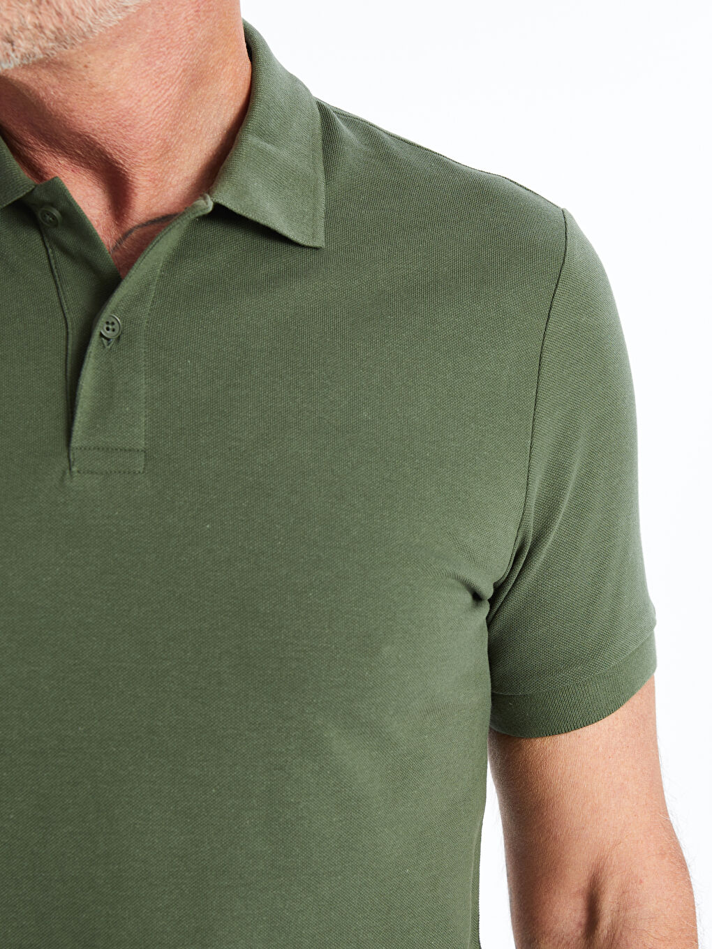 Polo Neck Short Sleeve Pique Men's T-Shirt-3