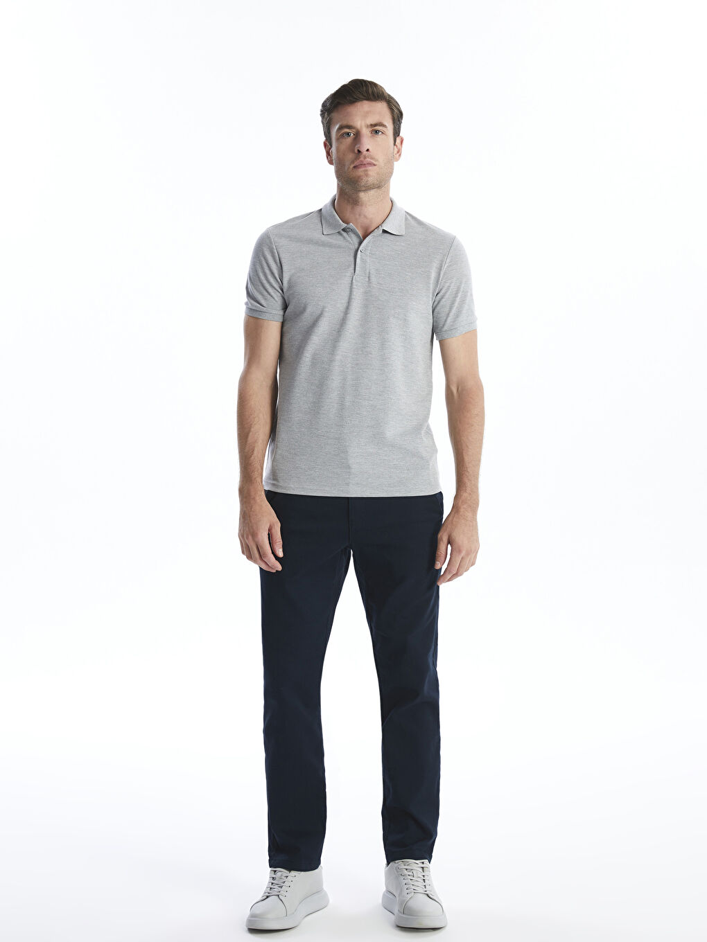 T-shirt en piqué à manches courtes et col polo pour homme-3