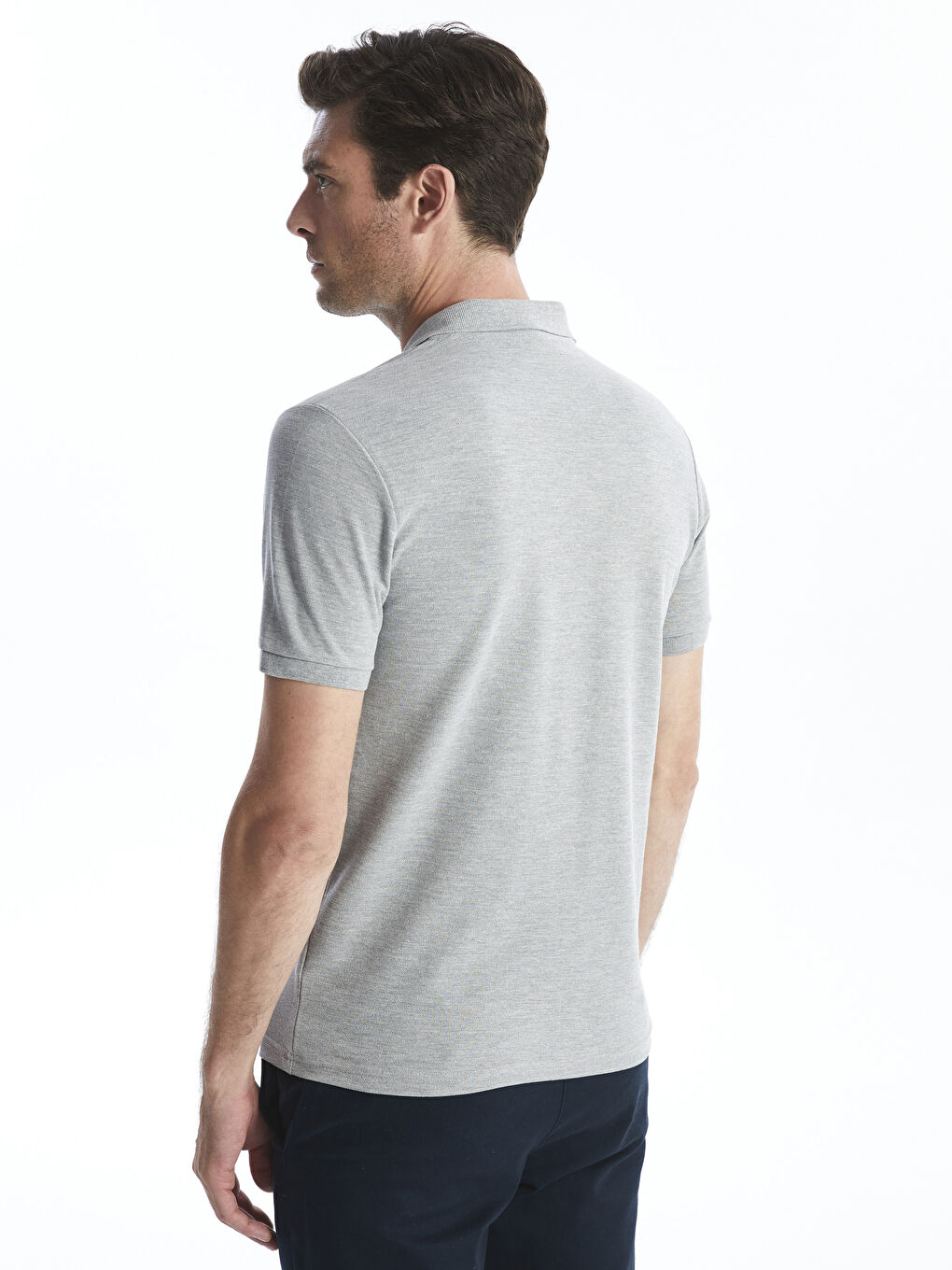 T-shirt en piqué à manches courtes et col polo pour homme-7