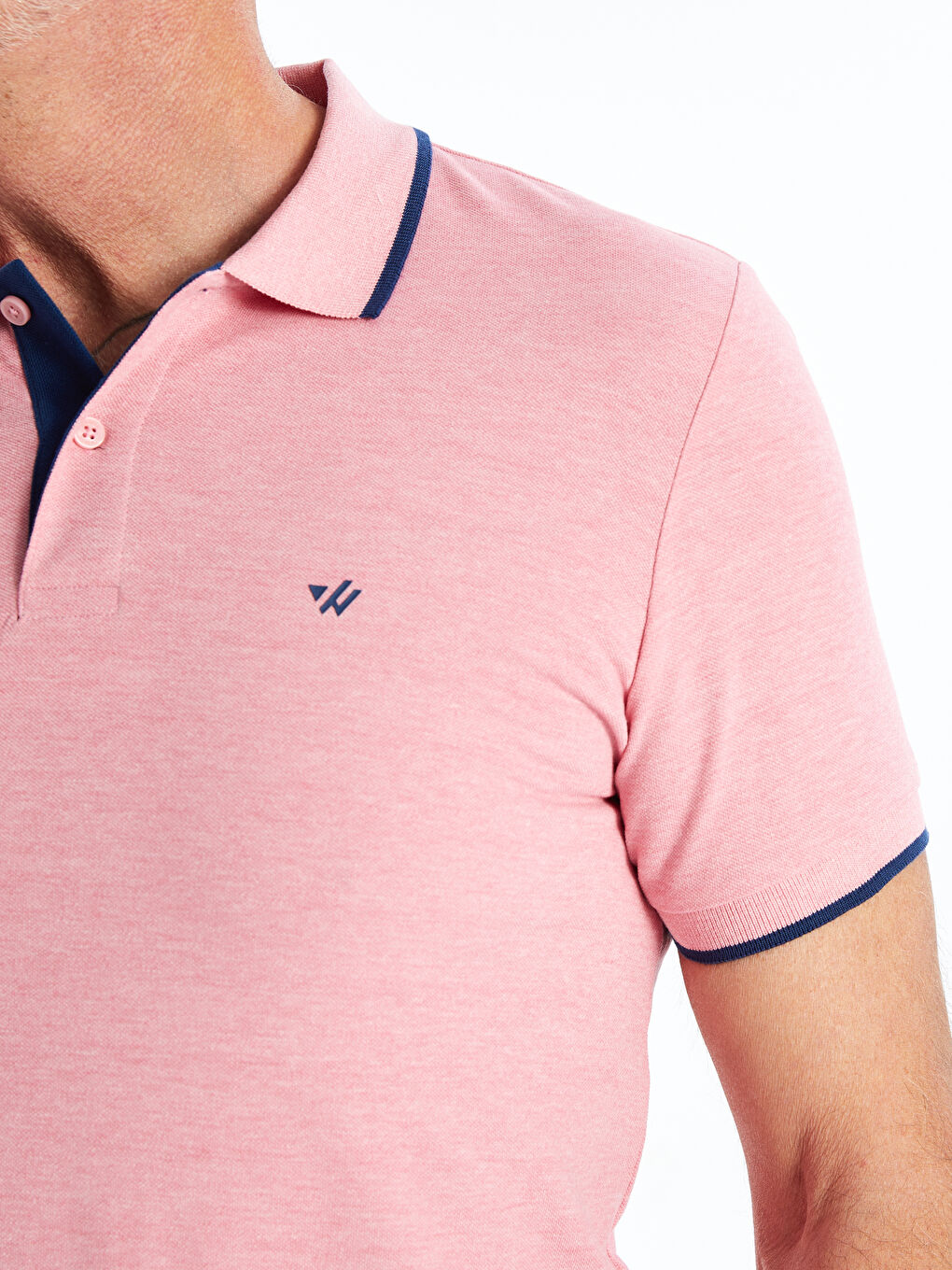 Polo Neck Short Sleeve Pique Men's T-Shirt -W40809Z8-ESF