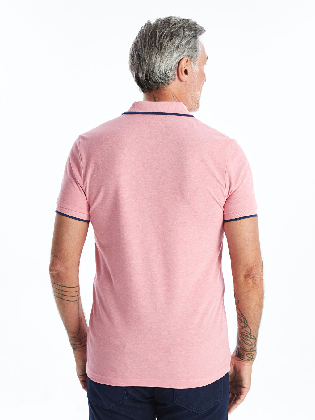 Polo Neck Short Sleeve Pique Men's T-Shirt -W40809Z8-ESF