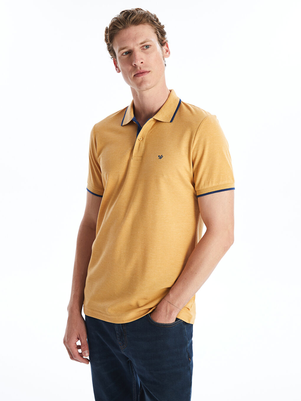 Polo Neck Short Sleeve Pique Men's T-Shirt