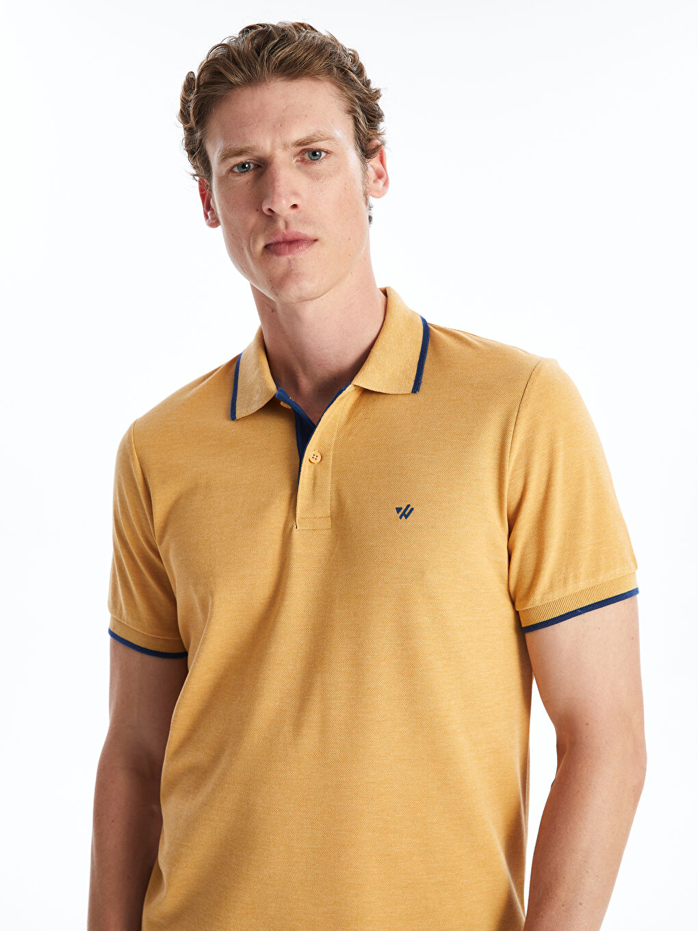 Polo Neck Short Sleeve Pique Men's T-Shirt-1