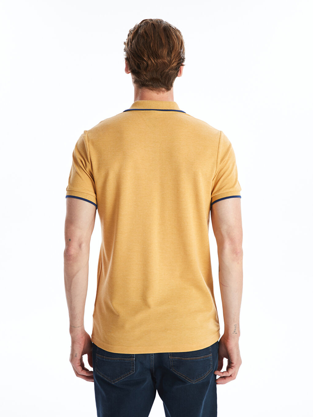 Polo Neck Short Sleeve Pique Men's T-Shirt-4