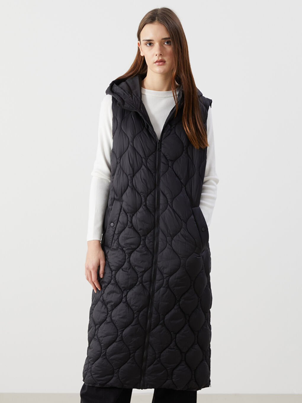Hooded Quilted Women's Puffer Gilet