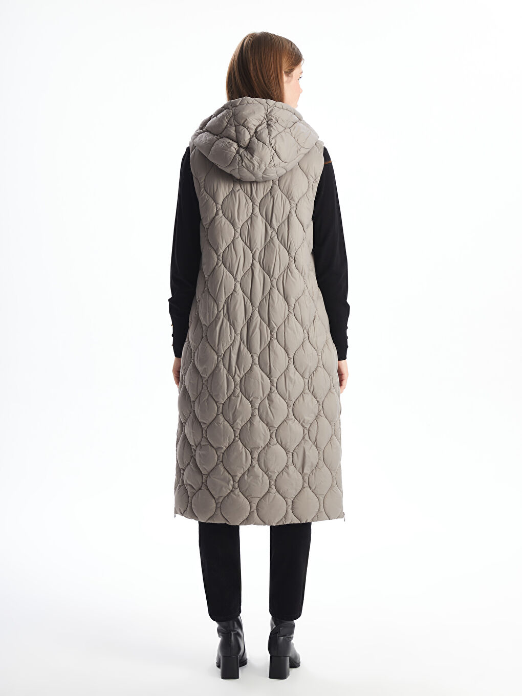 Hooded Quilted Women's Puffer Gilet-4