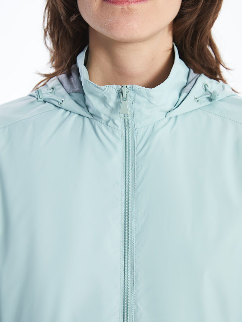 Women's Hooded Plain Raincoat-2