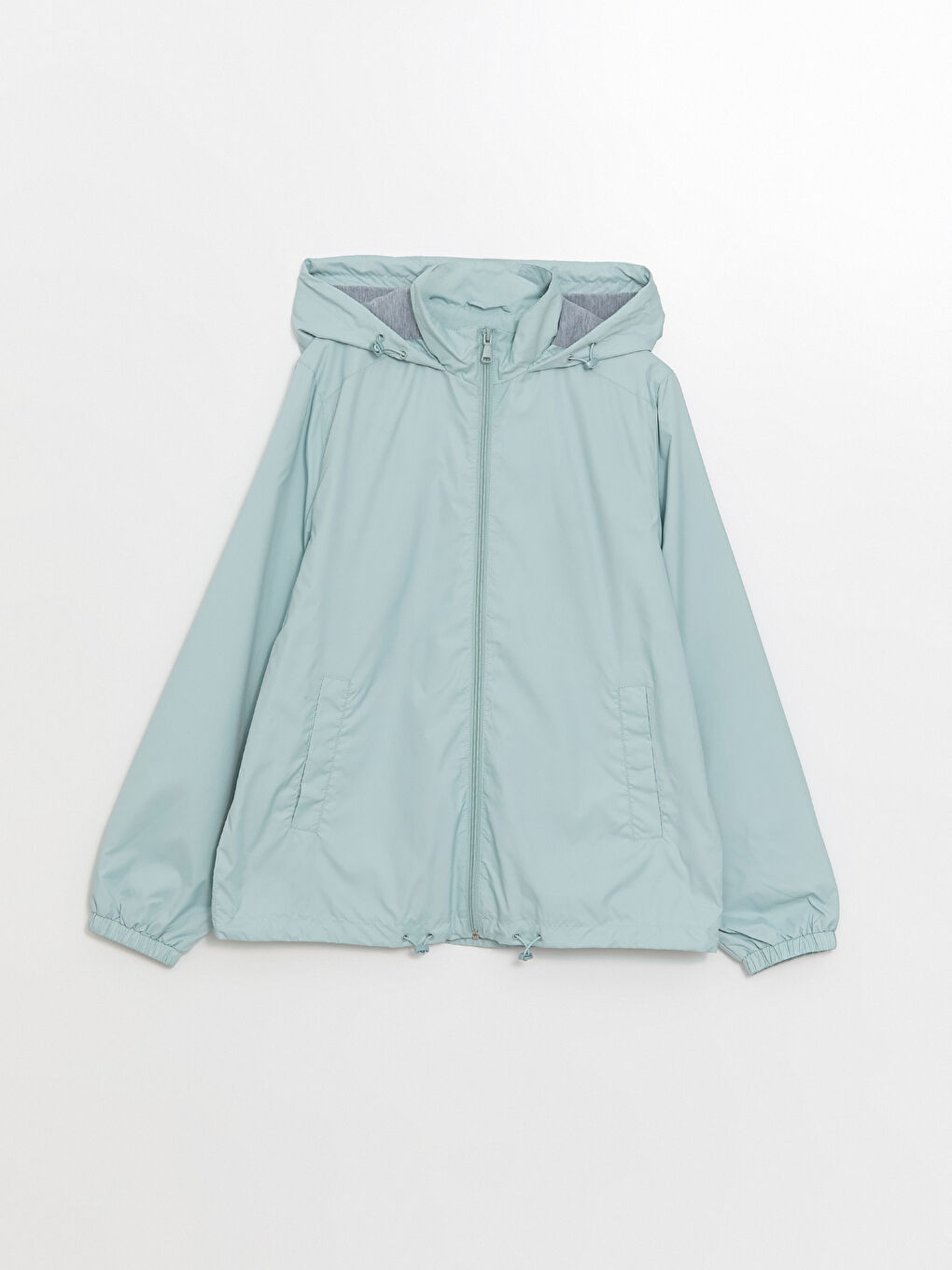Women's Hooded Plain Raincoat-5