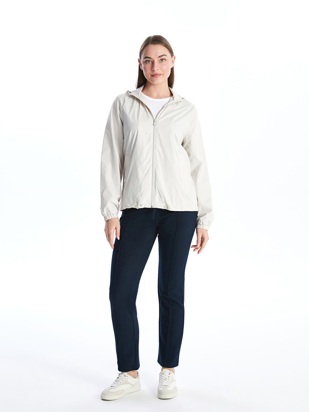 Women's Hooded Plain Raincoat-2