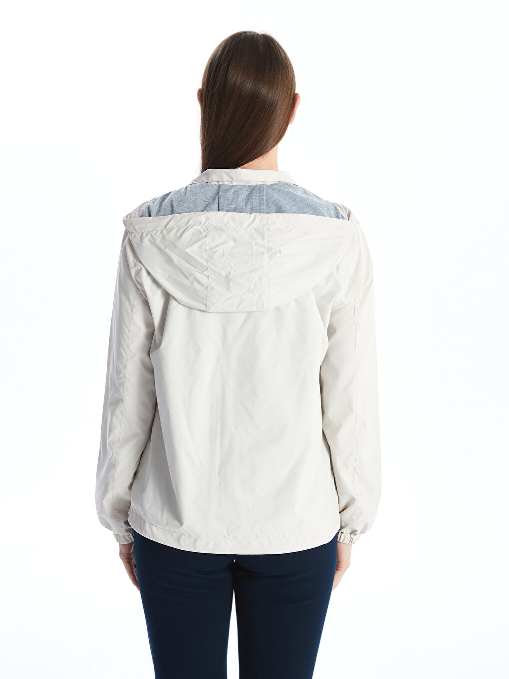 Women's Hooded Plain Raincoat-5