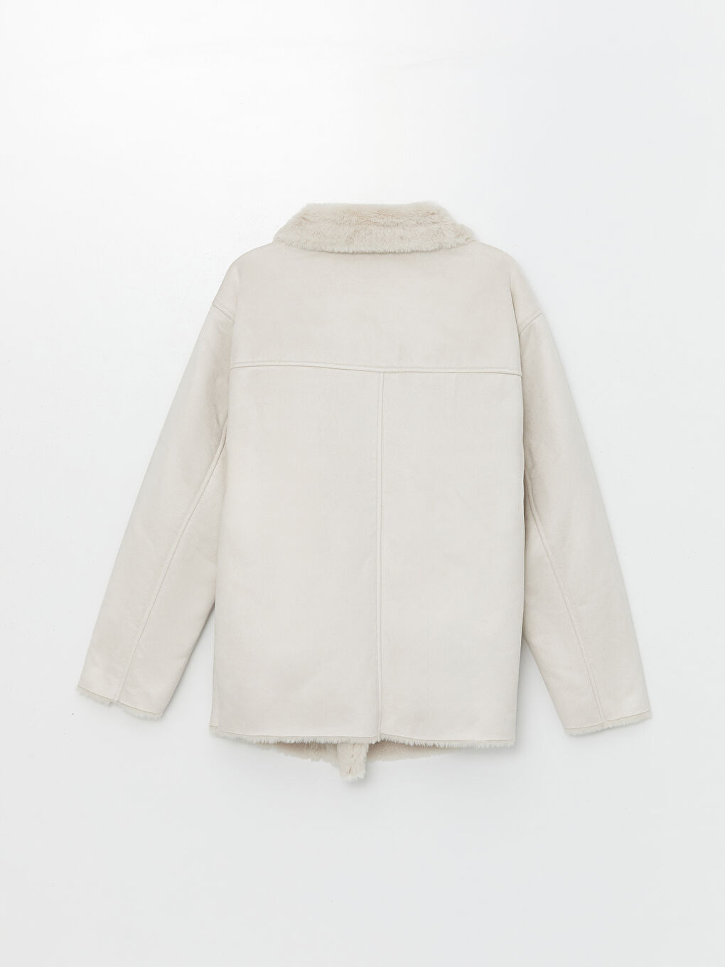 Женская куртка из искусственной кожи с байкерским воротником и однотонным дизайном-5