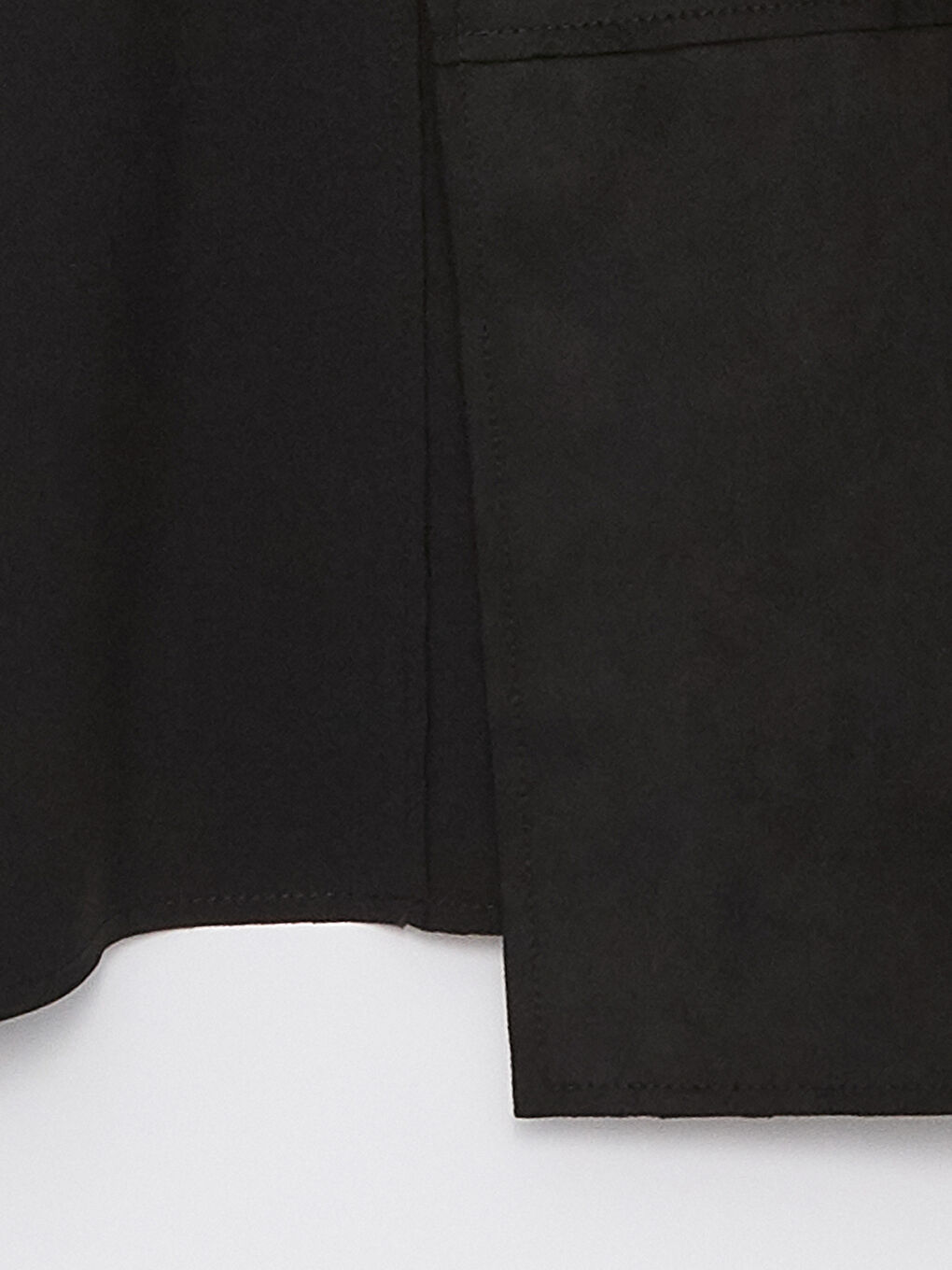 Siyah Kadın Kruvaze Yaka Düz Trençkot-9