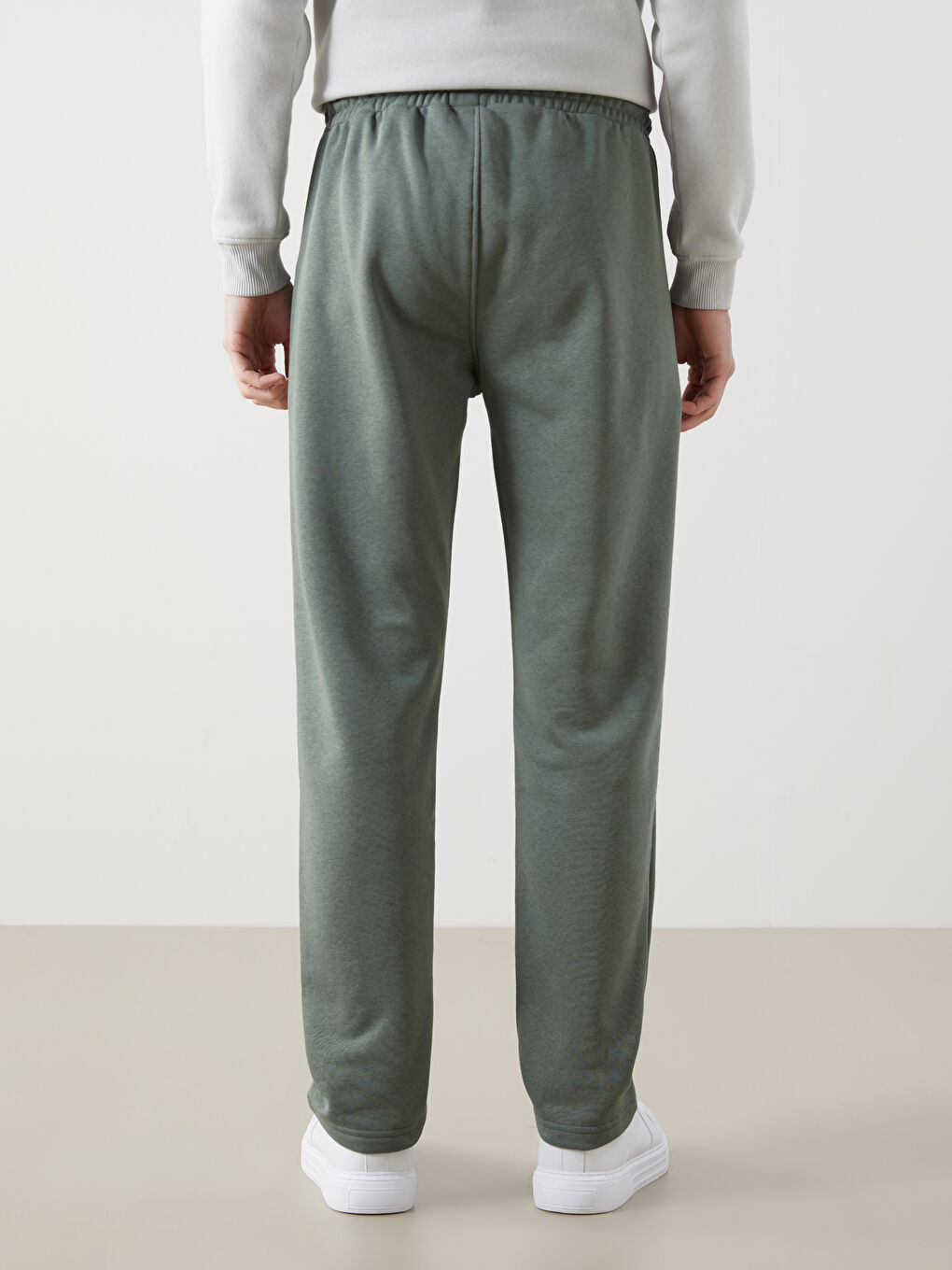 Yeşil Standart Kalıp Erkek Kalın Eşofman Altı-3