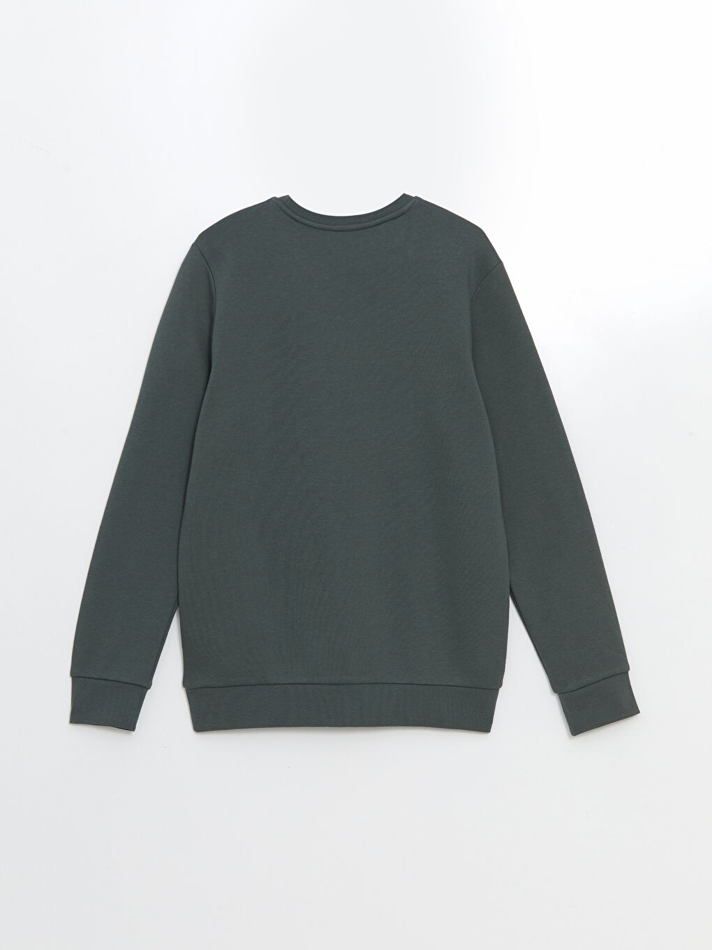 LCWAIKIKI Basic Yeşil Bisiklet Yaka Uzun Kollu Erkek Sweatshirt - 5