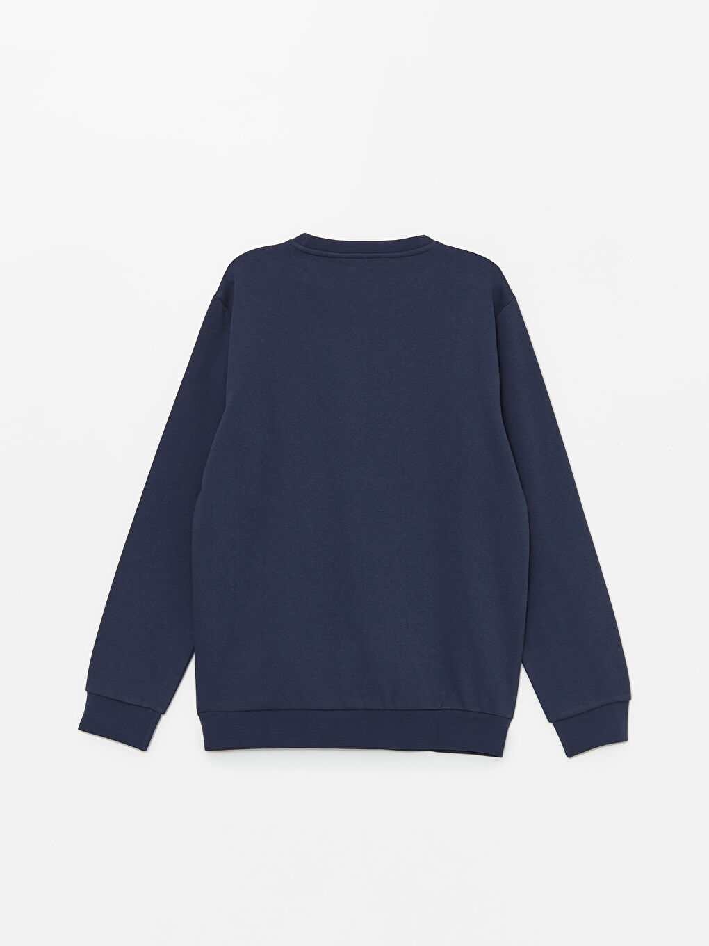 LCWAIKIKI Basic İndigo Bisiklet Yaka Uzun Kollu Erkek Sweatshirt - 5