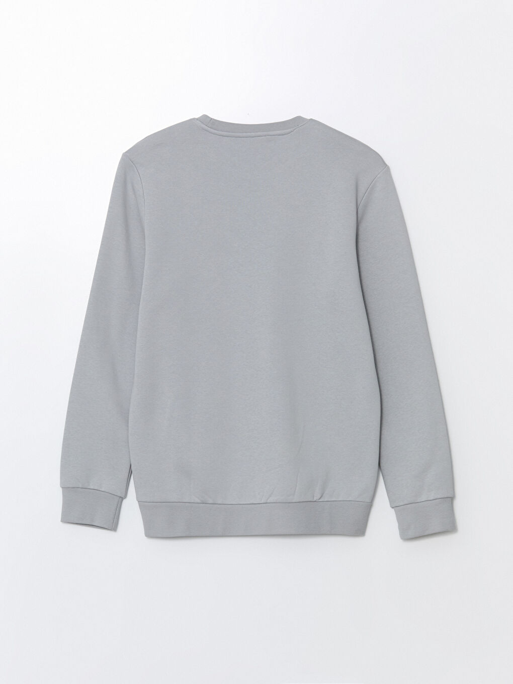 LCWAIKIKI Basic Açık Gri Bisiklet Yaka Uzun Kollu Erkek Sweatshirt - 6