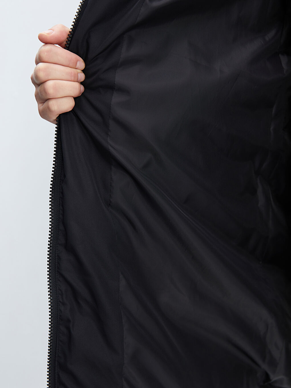 Women's Hooded Plain Puffer Coat-3