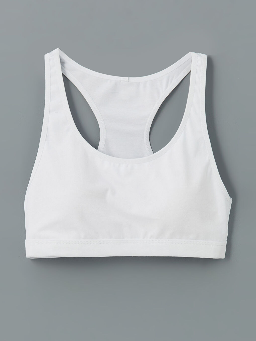 Beyaz Düz Tak Çıkar Pedli Sporcu Sütyeni