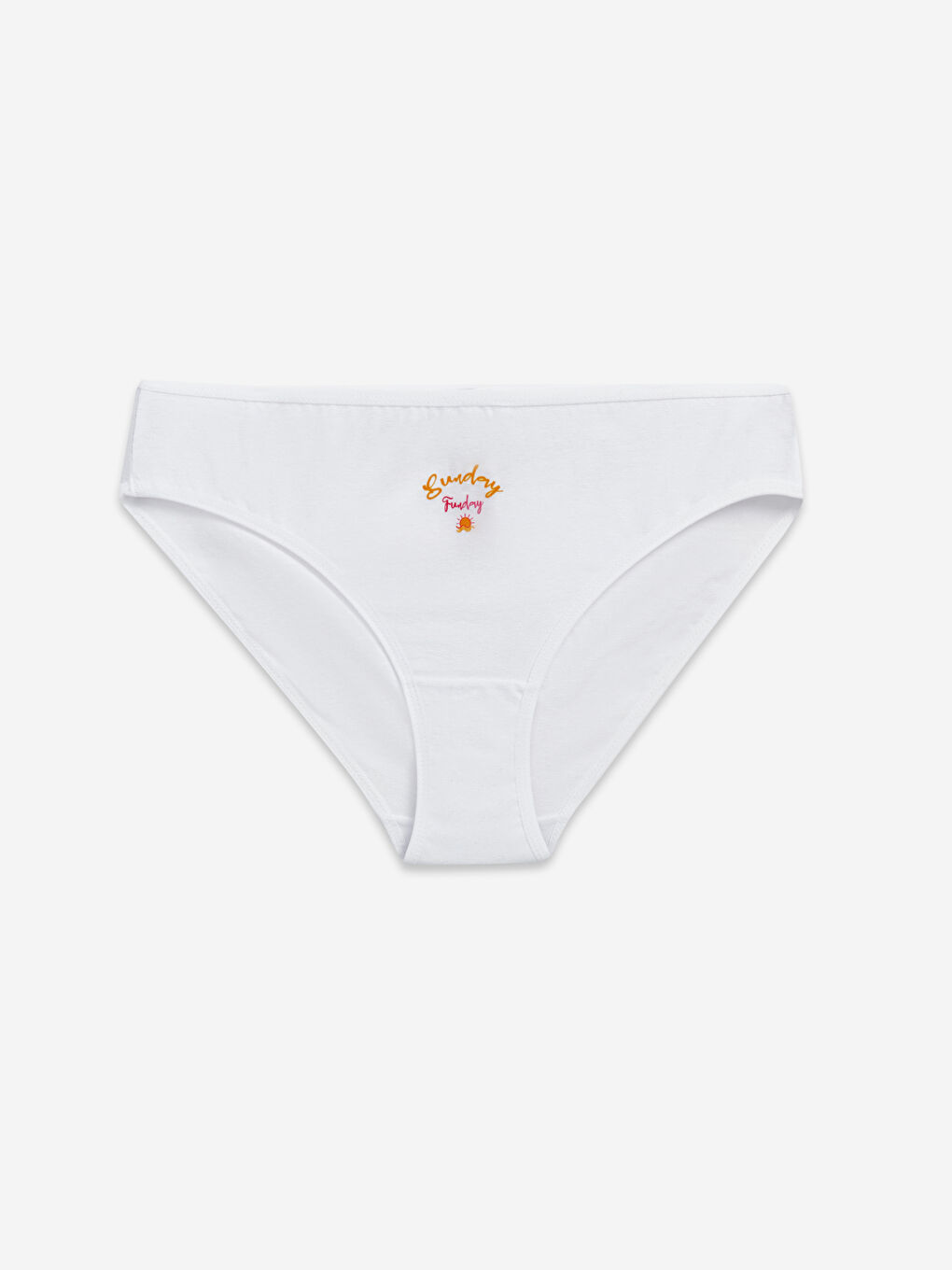 Beyaz Baskılı Bikini Külot