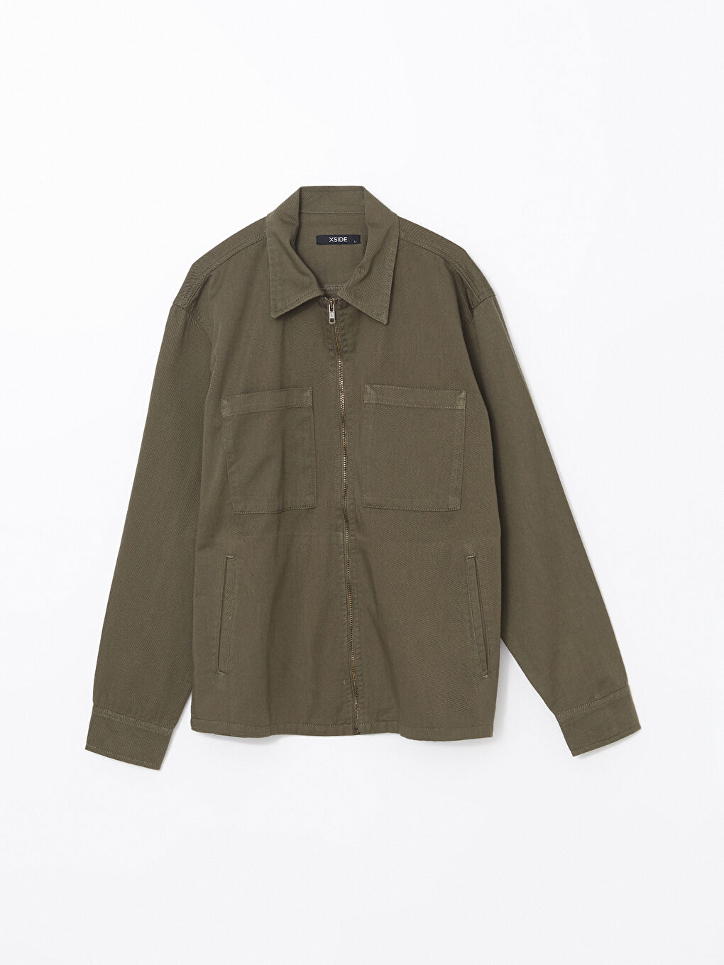 جاكيت قميص للرجال بأكمام طويلة ومقاس عادي من قماش الجبردين-4