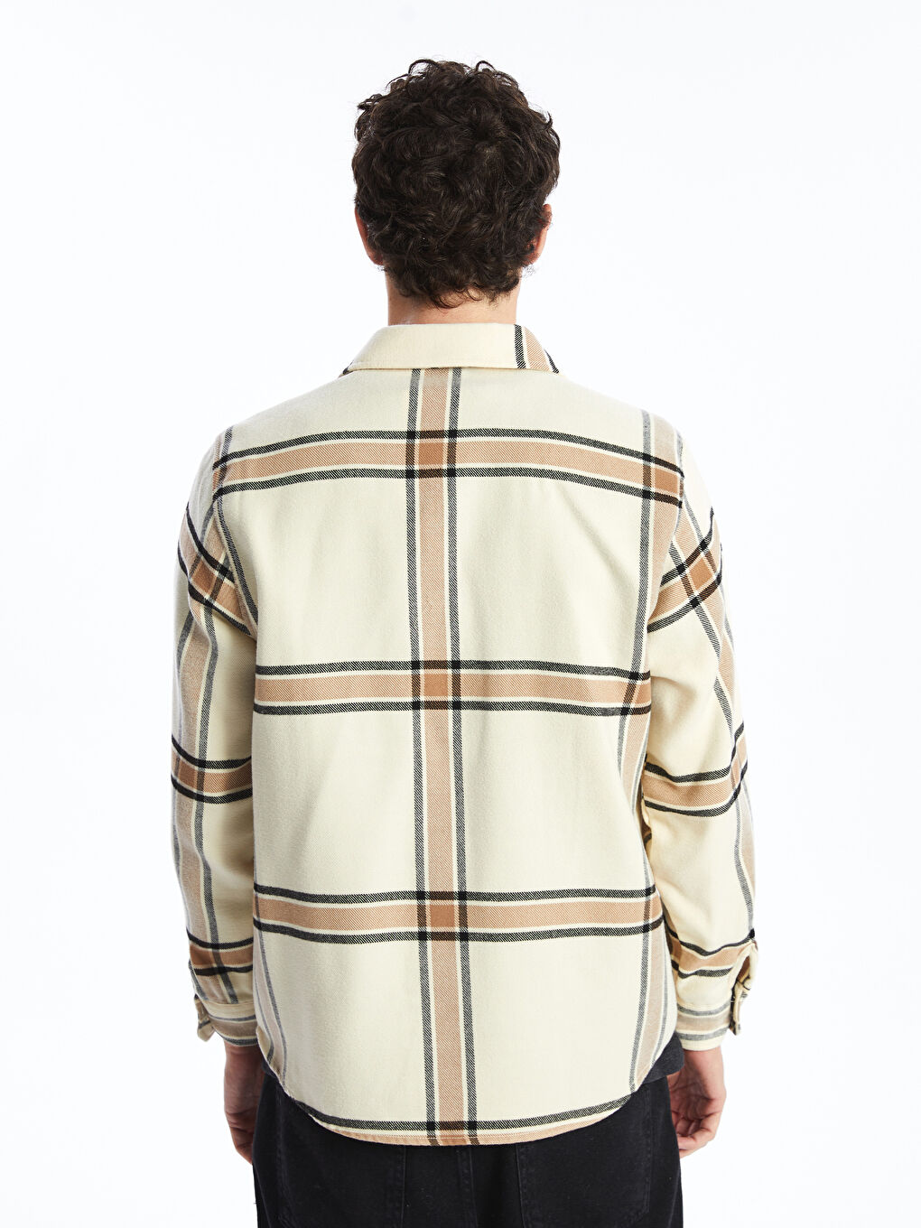 Regular Fit Long Sleeve Plaid Men's Shirt-3