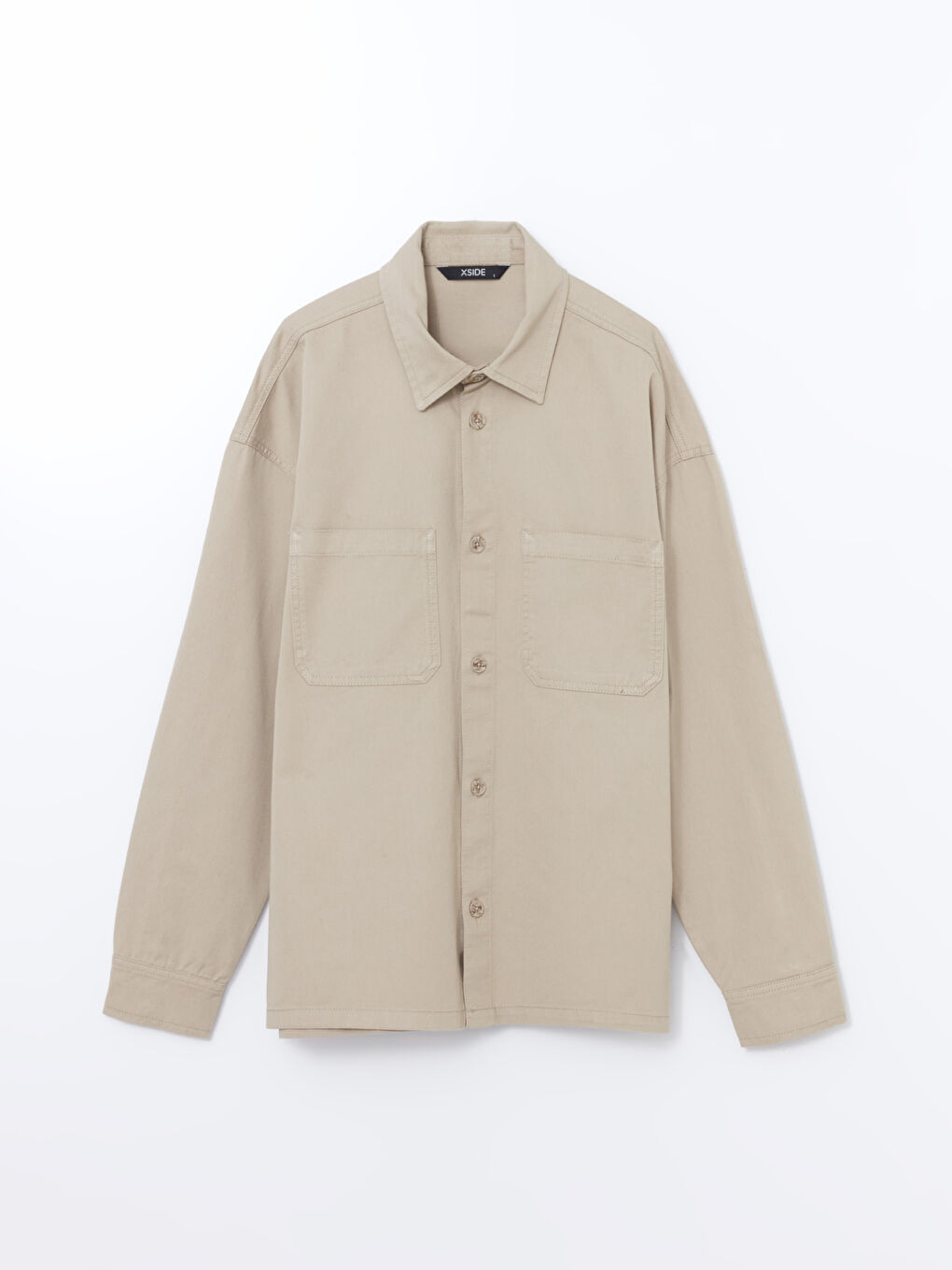 Relaxed Fit Long Sleeve Twill Men's Shirt Jacket-4