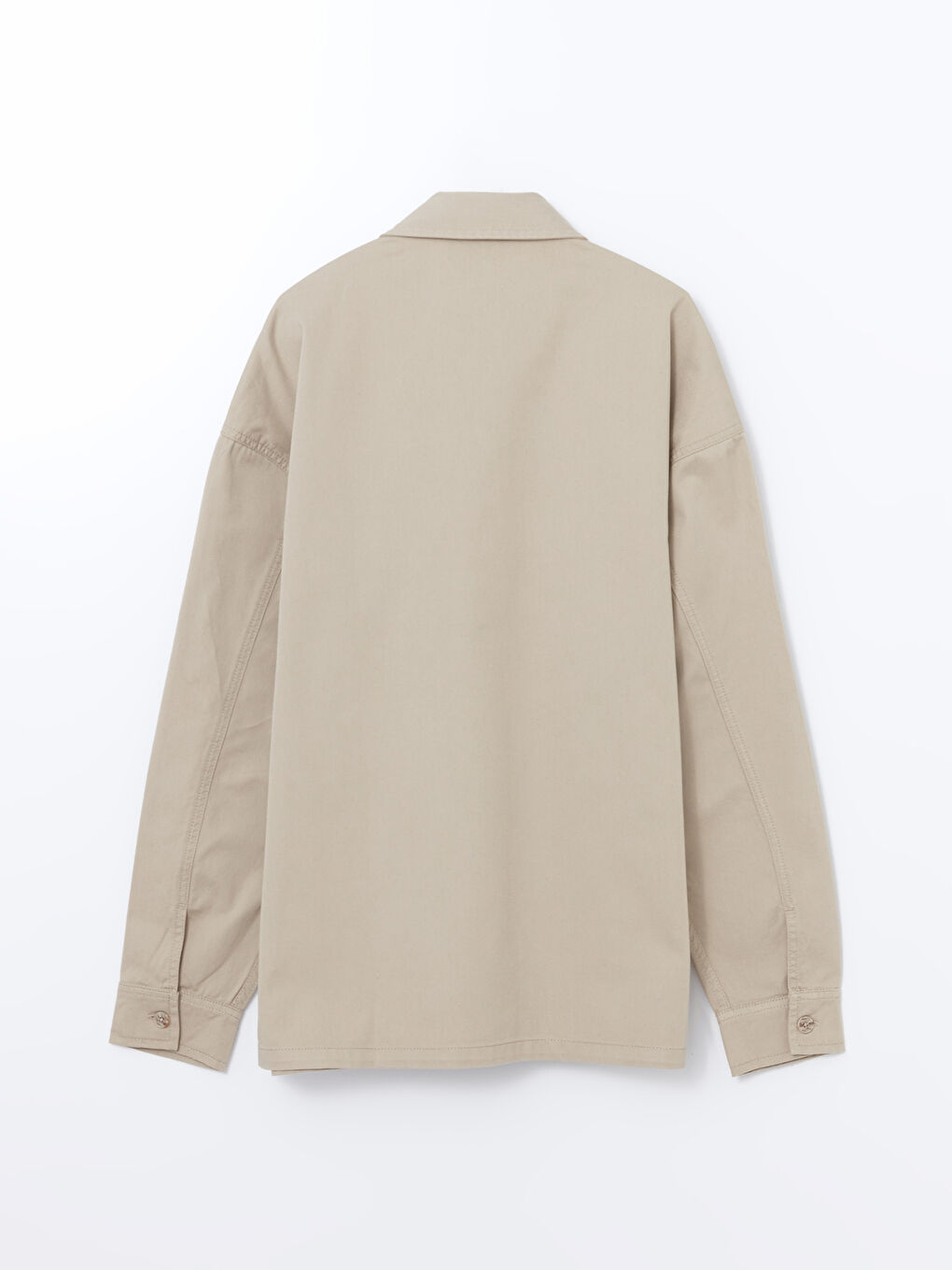 Relaxed Fit Long Sleeve Twill Men's Shirt Jacket-5