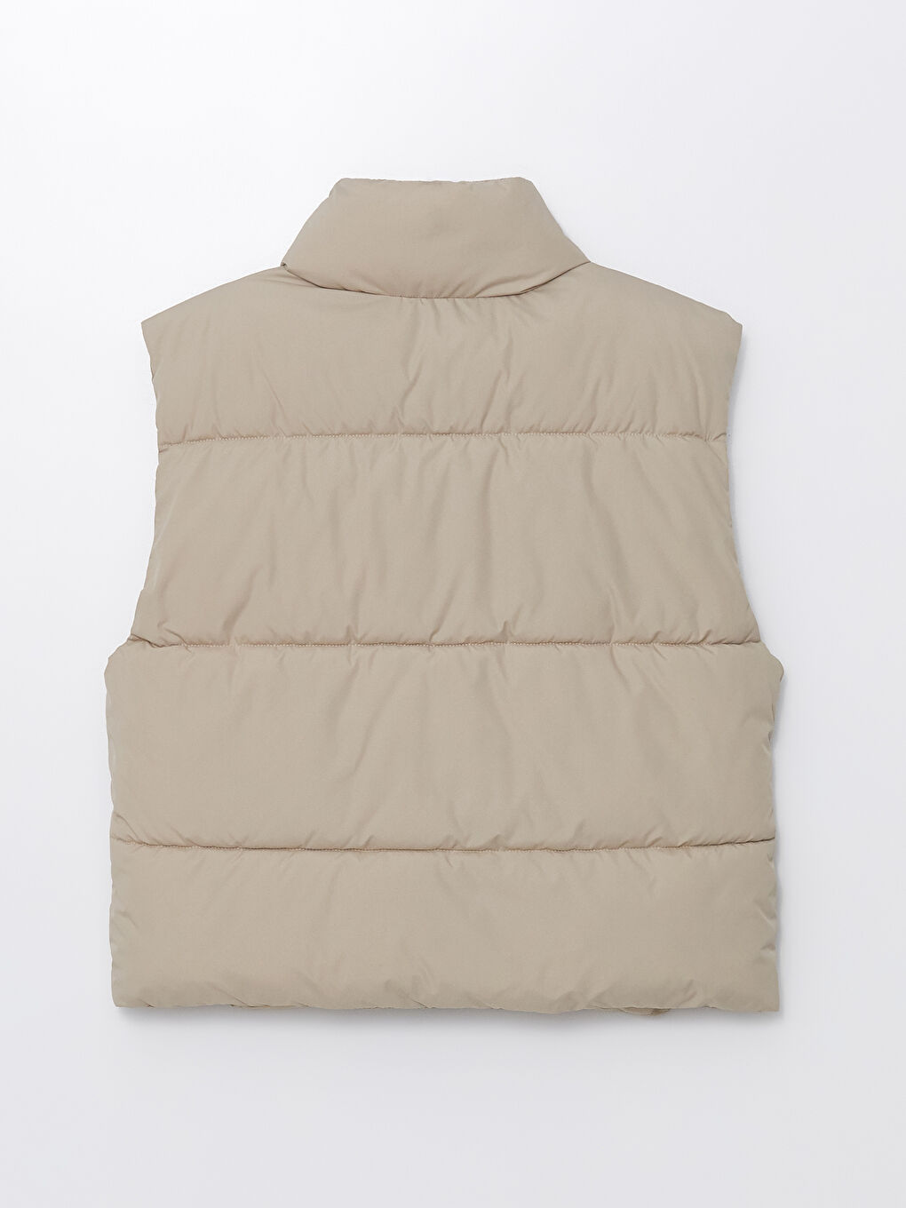 Doudoune sans manches à col cheminée unie pour Femmes-6