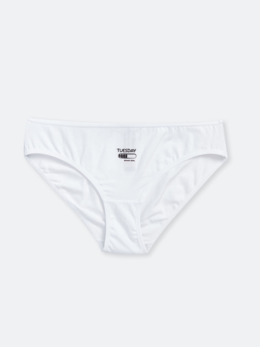 Beyaz Baskılı Bikini Külot