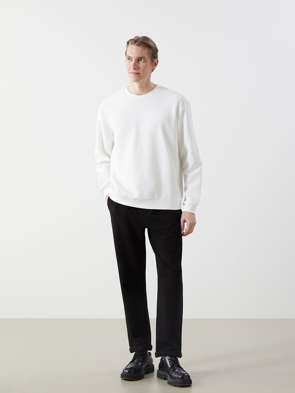 Crew Neck Long Sleeve Men's Sweatshirt-1