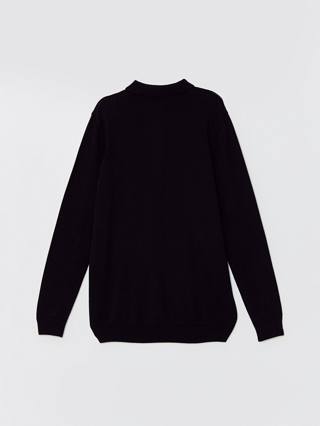 كنزة صوفية بياقة بولو وكم طويل للرجال-5