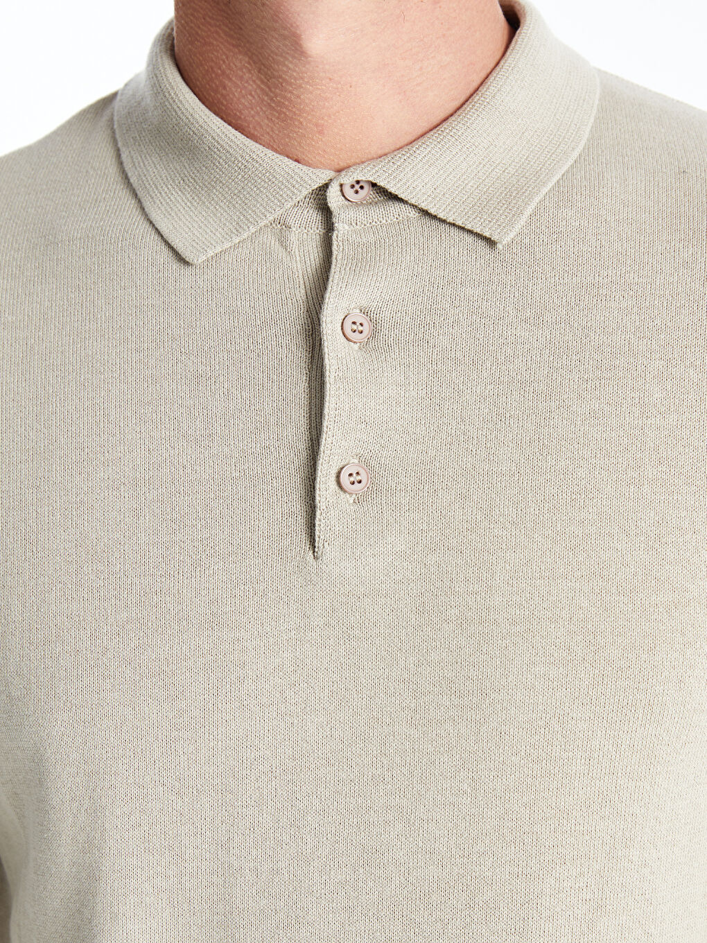 Polo Neck Long Sleeve Men's Knitwear Sweater-2