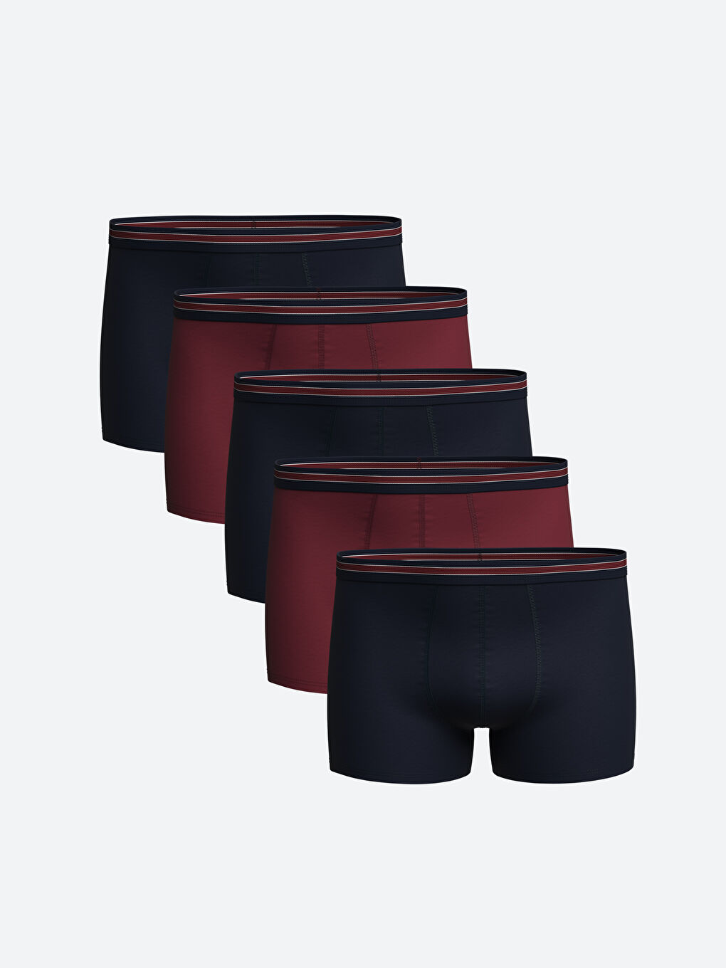 LC WAIKIKI Bordo Standart Kalıp Pamuklu Esnek Erkek Boxer 5'li