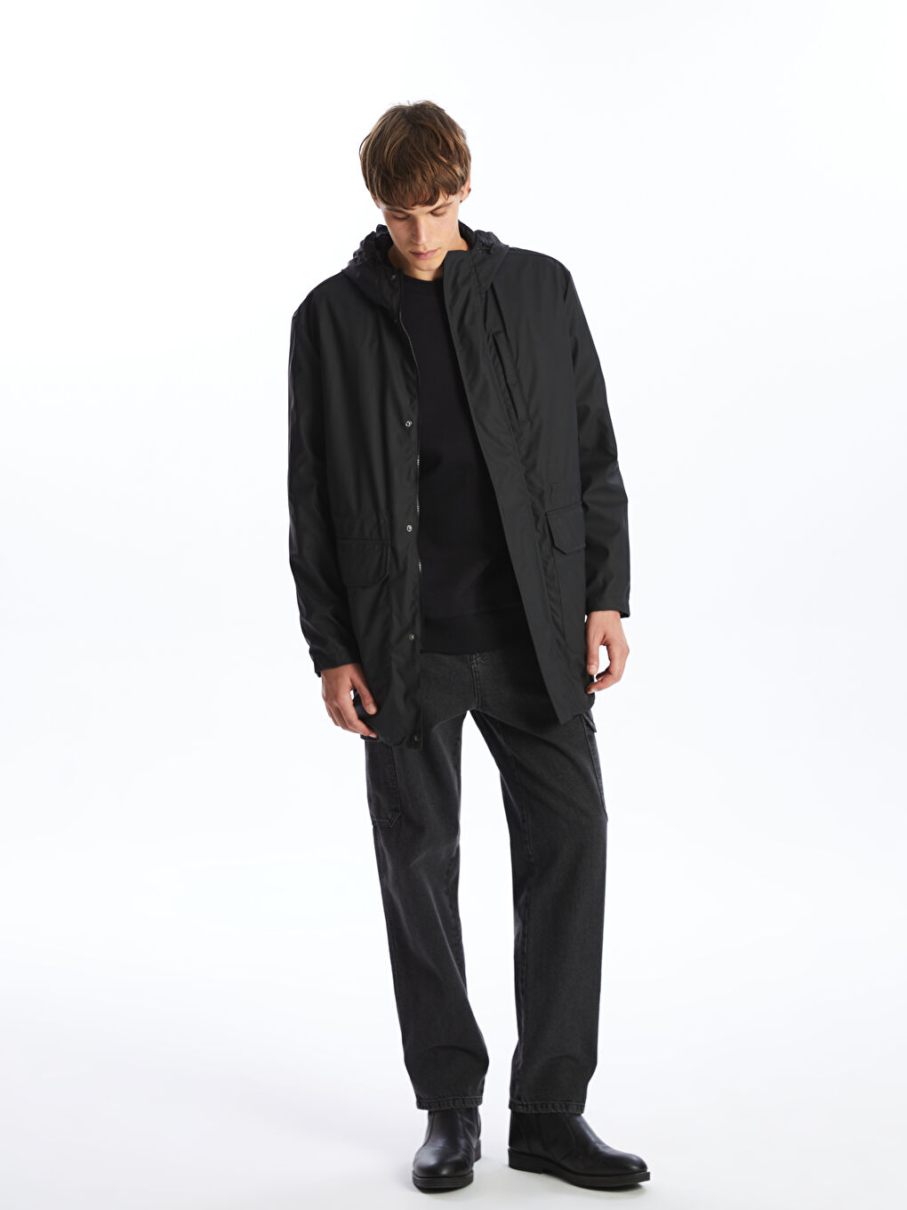 XSIDE Manteau à Capuche Coupe Régulière pour Hommes -W41027Z8-CVL