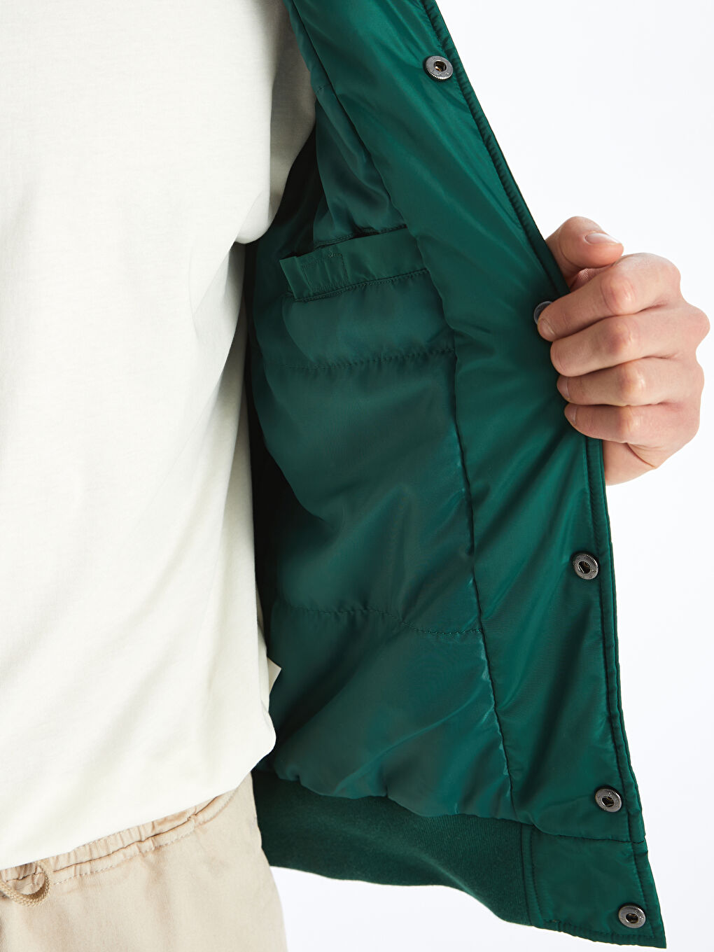 Standard Fit College Collar Men's Bomber Jacket-5