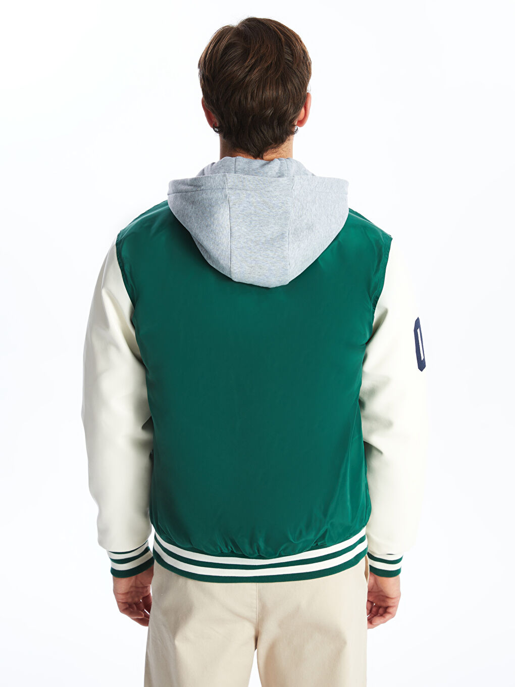 Standard Fit College Collar Men's Bomber Jacket-6