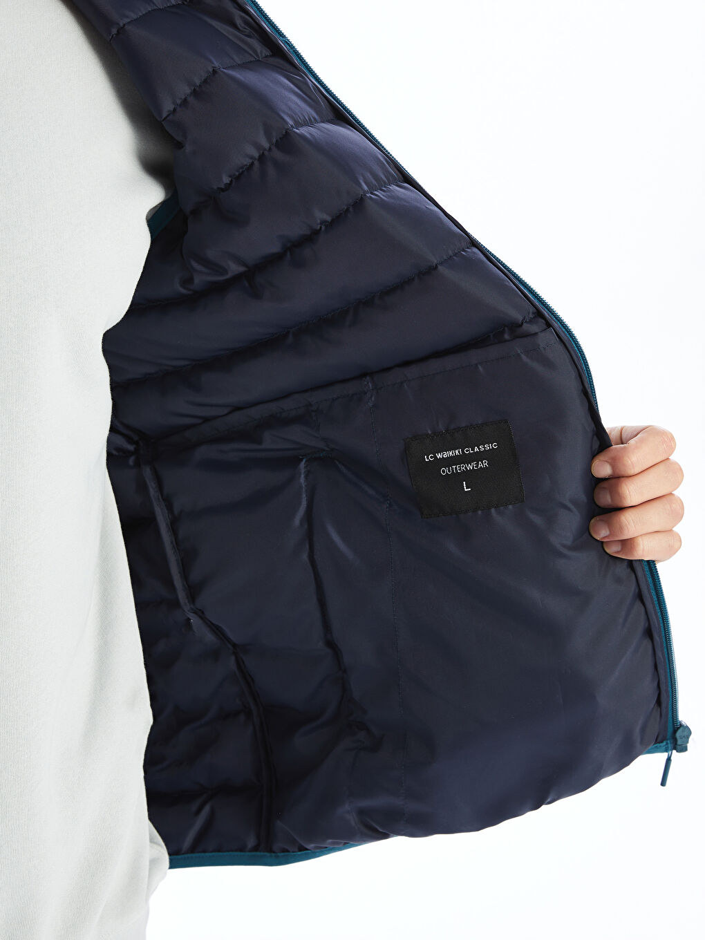 Gilet Doudoune à Col Cheminée pour Hommes Coupe Standard-4