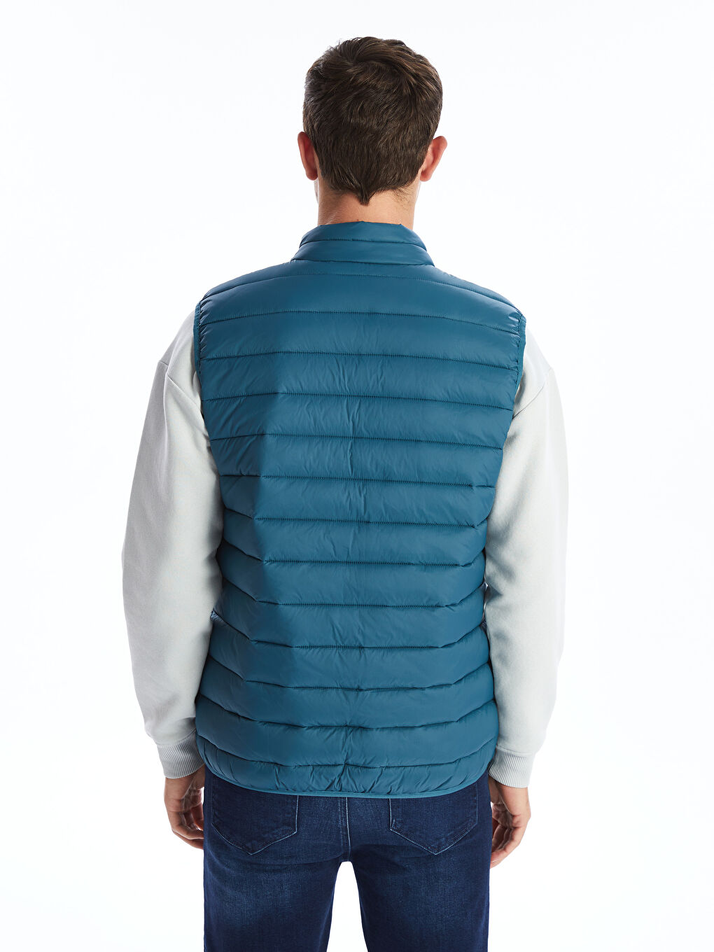 Gilet Doudoune à Col Cheminée pour Hommes Coupe Standard-5
