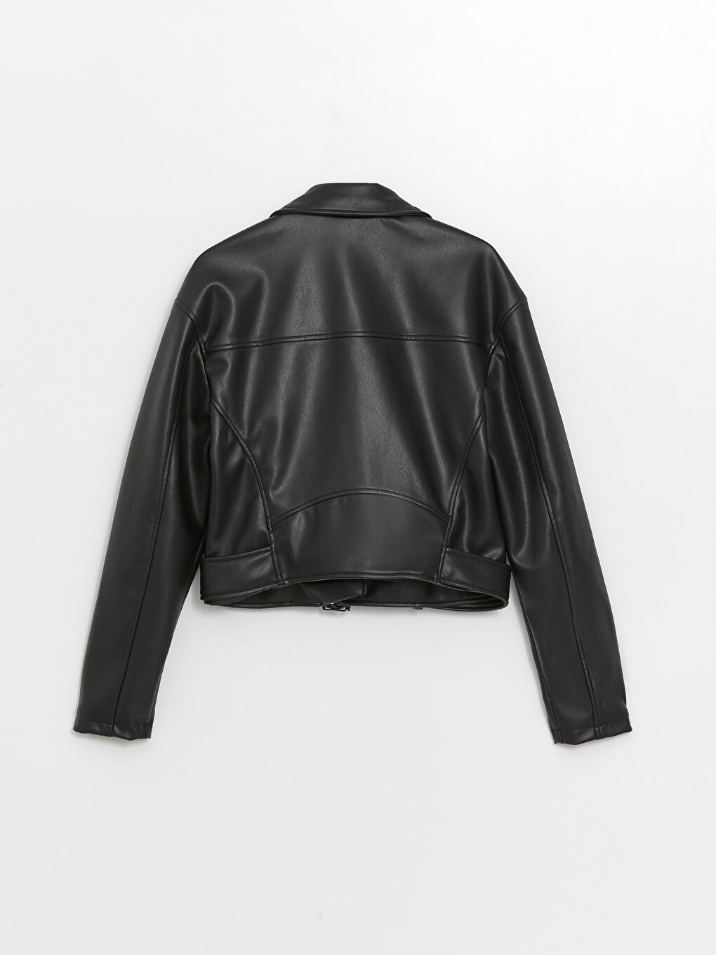 Biker Neck Women's Faux Leather Jacket -W41106Z8-CVL