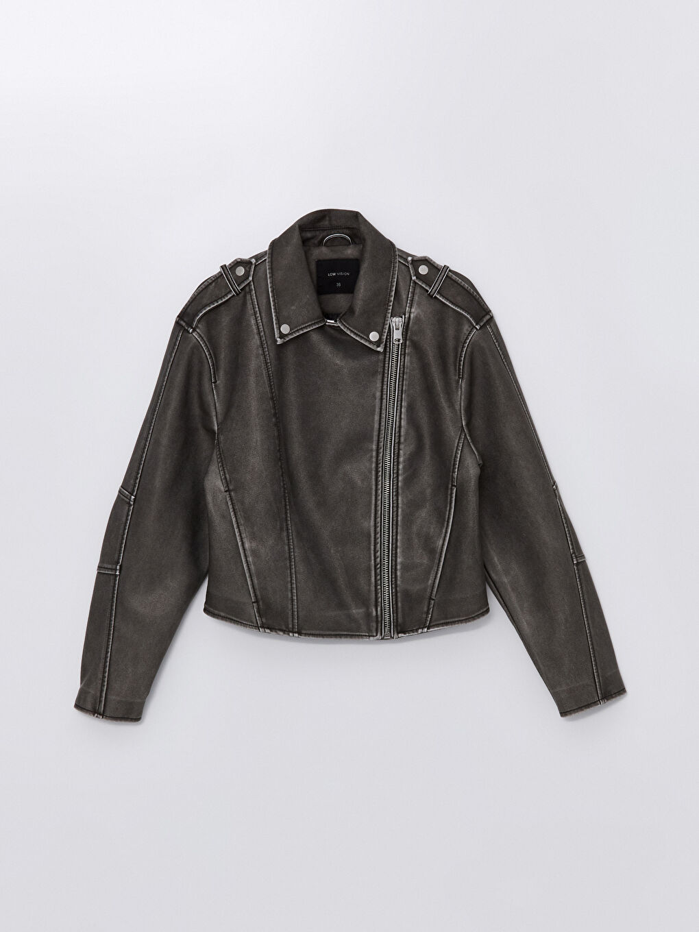 LCW Vision Biker-Kragen Kunstlederjacke für Damen -W41107Z8-KSK