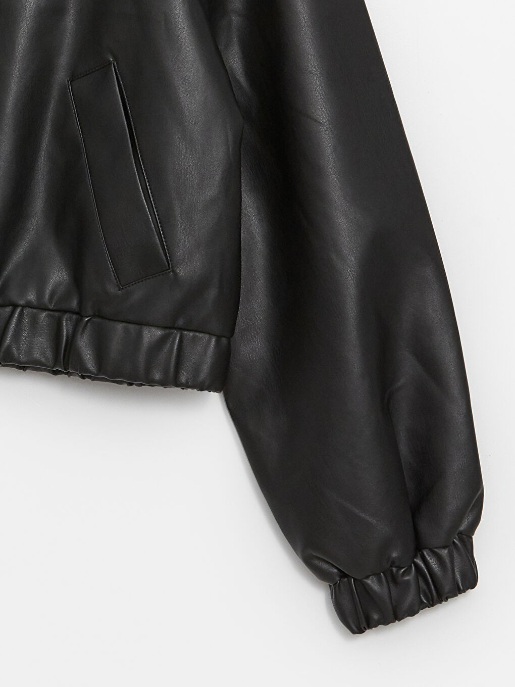 LCW Vision Funnel Neck Oversize Women's Faux Leather Jacket -W41108Z8-CVL