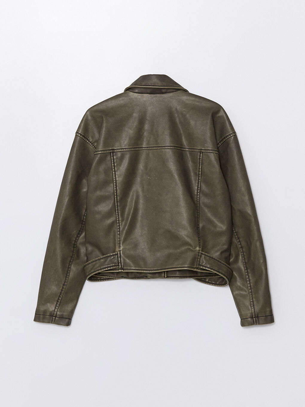 Biker-Kragen Kunstlederjacke für Damen-6