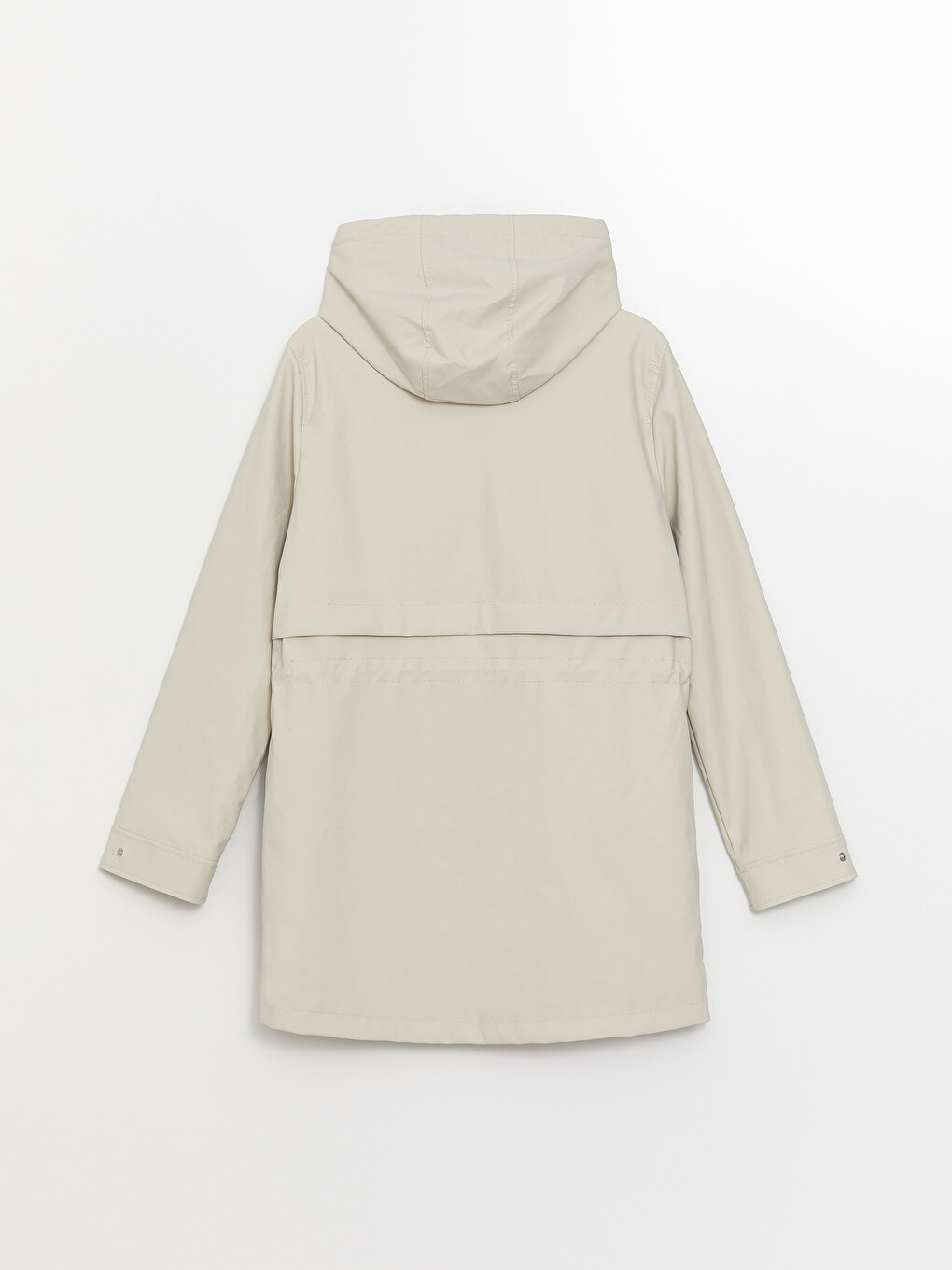 Hooded Plain Faux Leather Women's Raincoat-6