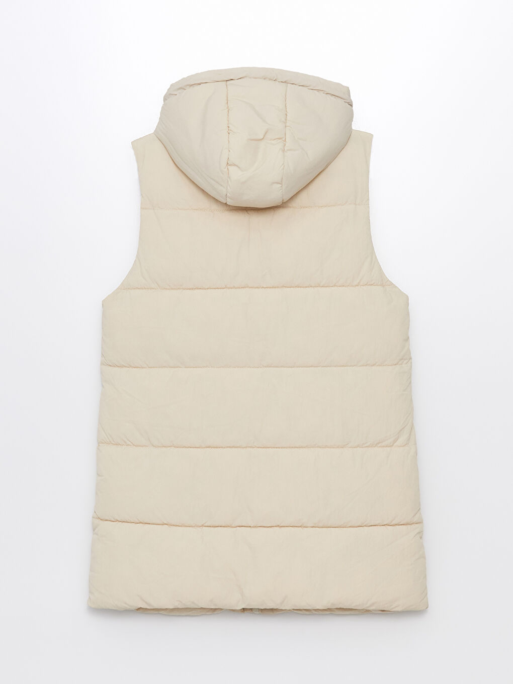 Vestă matlasată simplă cu glugă pentru femei-6