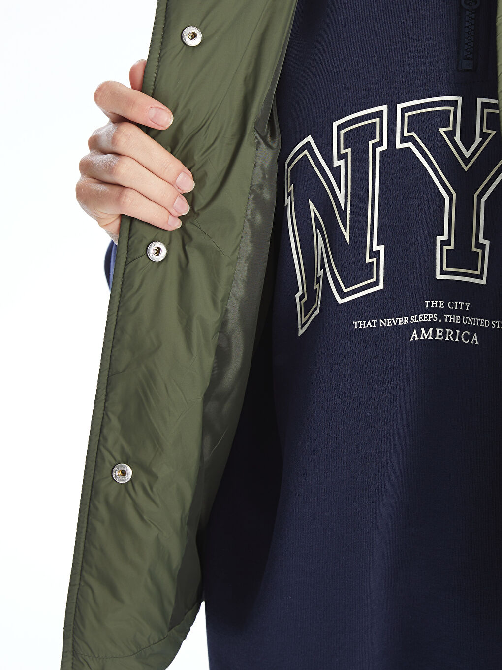 Prsluk za Žene sa Uspravnom Kragnom i Uzorkom, Preveliki Puf-3