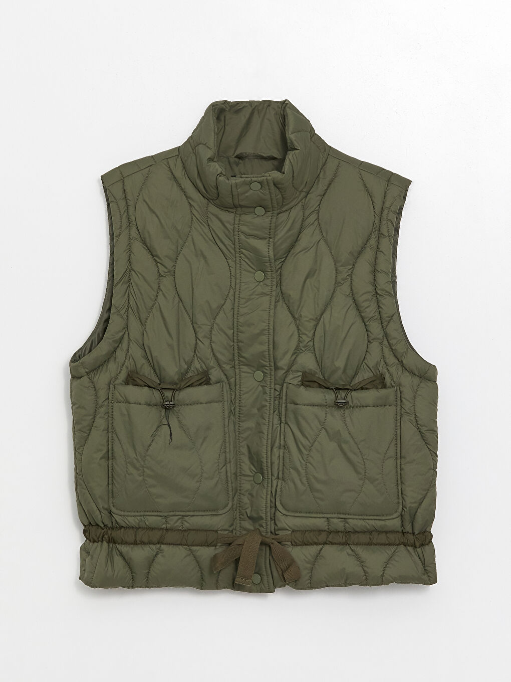 Prsluk za Žene sa Uspravnom Kragnom i Uzorkom, Preveliki Puf-5