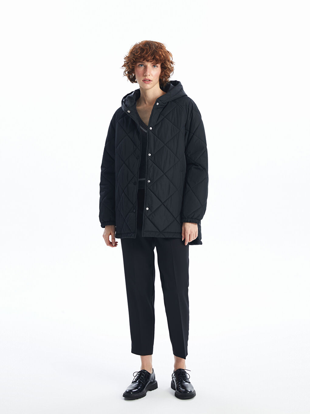 LCW Vision Hooded Quilted Women's Puffer Coat -W41120Z8-CVL