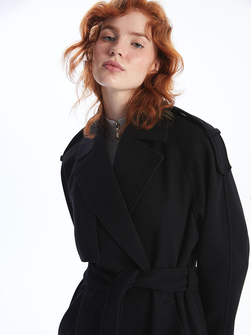 Palton Cachet Supradimensionat pentru Femei cu Guler Jachetă-1